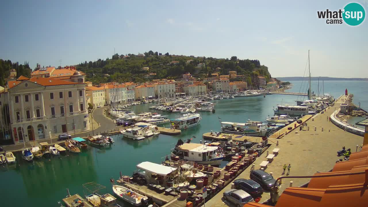 Webcam en direct de Piran “Mandrač” – Incroyable vue en direct de la Villa Piranesi
