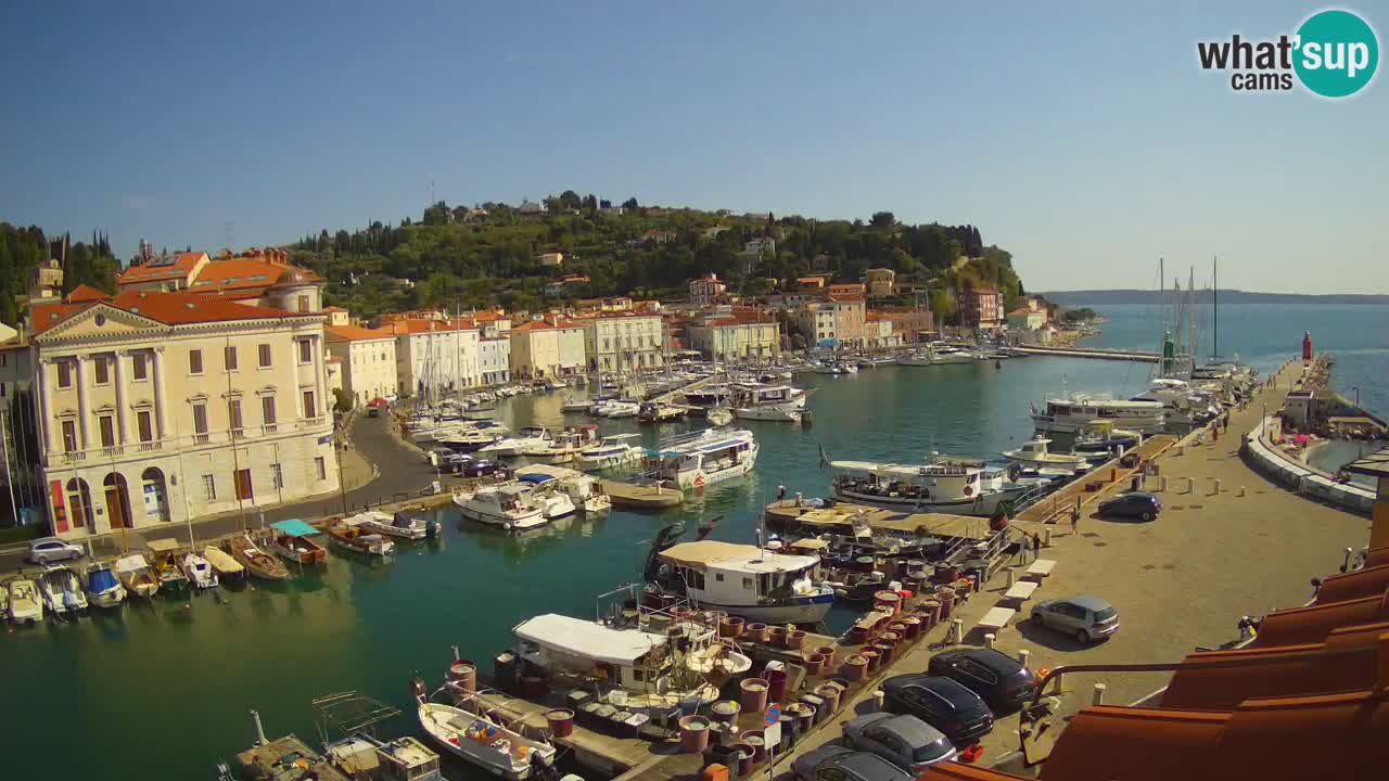 Webcam en direct de Piran “Mandrač” – Incroyable vue en direct de la Villa Piranesi