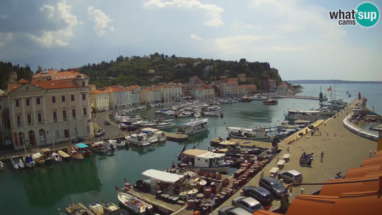 Webcam en direct de Piran “Mandrač” – Incroyable vue en direct de la Villa Piranesi