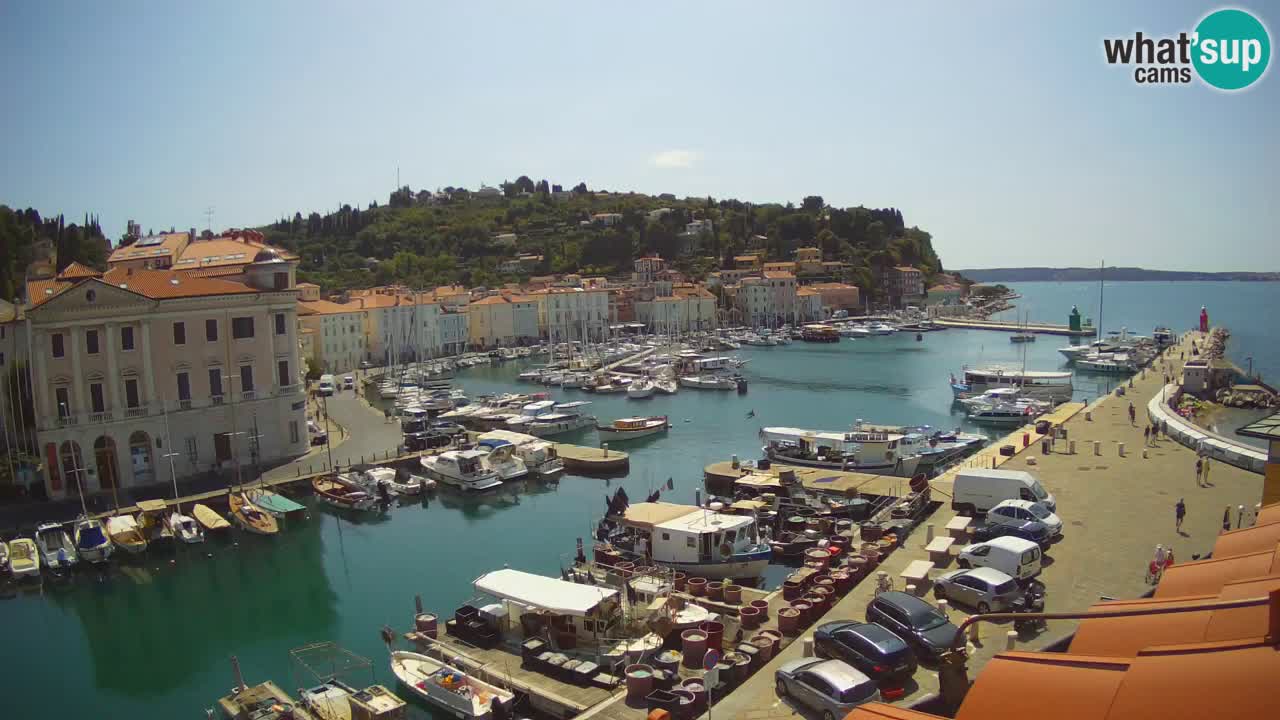 Webcam en direct de Piran “Mandrač” – Incroyable vue en direct de la Villa Piranesi