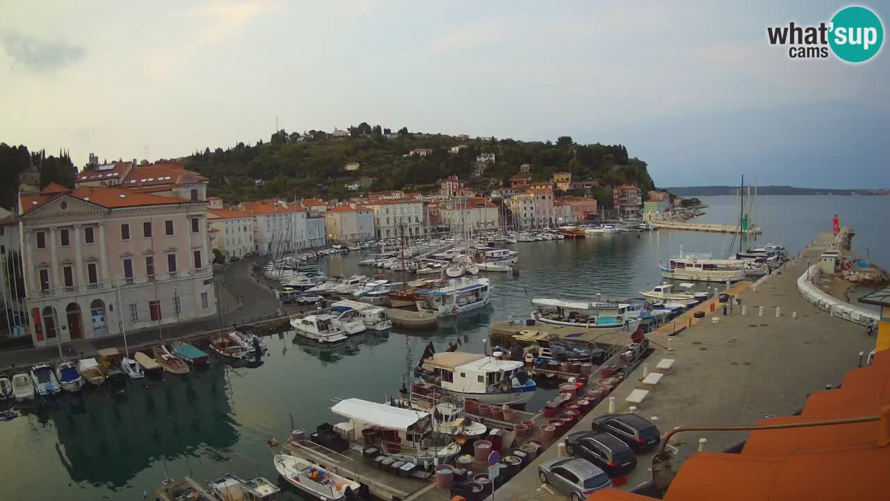 Webcam en direct de Piran “Mandrač” – Incroyable vue en direct de la Villa Piranesi