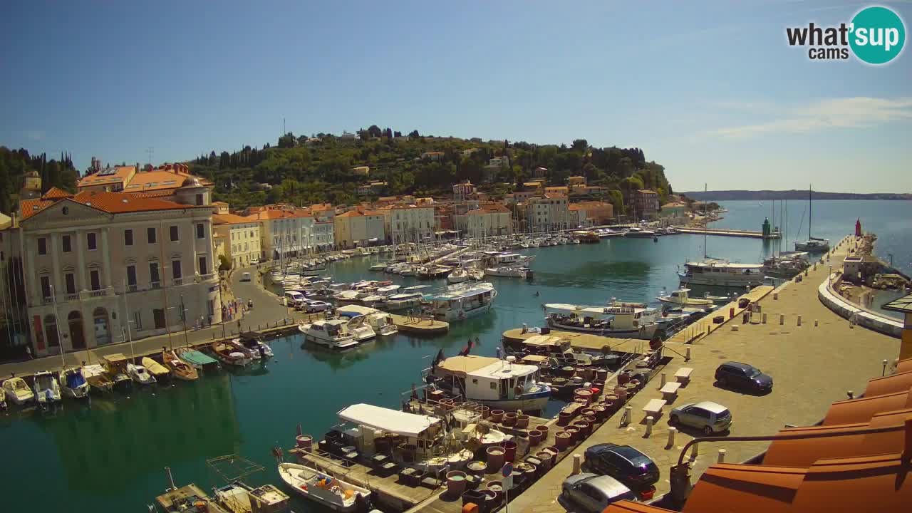 Webcam en direct de Piran “Mandrač” – Incroyable vue en direct de la Villa Piranesi