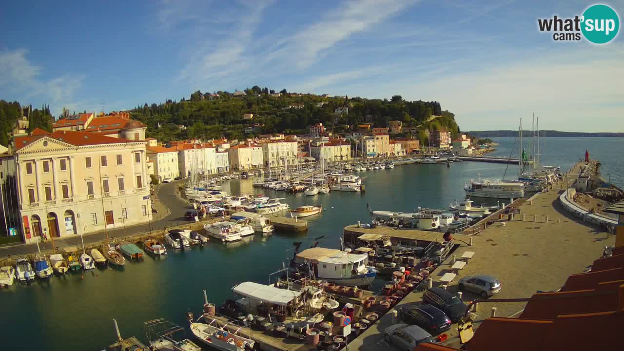 Webcam en direct de Piran “Mandrač” – Incroyable vue en direct de la Villa Piranesi