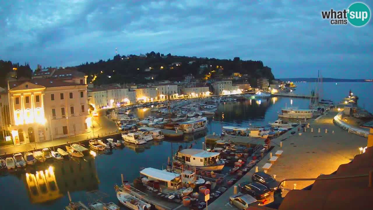 Webcam en direct de Piran “Mandrač” – Incroyable vue en direct de la Villa Piranesi