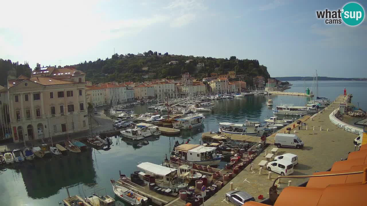 Webcam en direct de Piran “Mandrač” – Incroyable vue en direct de la Villa Piranesi