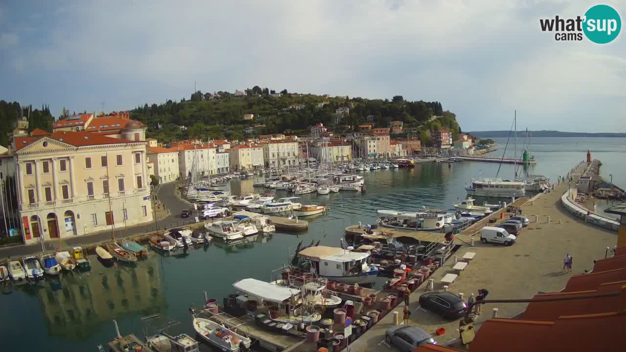 Webcam en direct de Piran “Mandrač” – Incroyable vue en direct de la Villa Piranesi