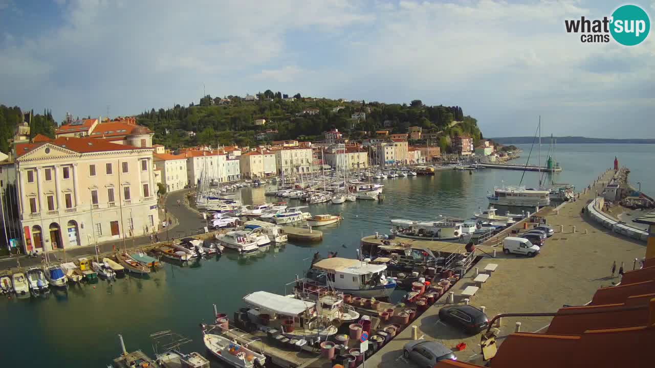 Webcam en direct de Piran “Mandrač” – Incroyable vue en direct de la Villa Piranesi