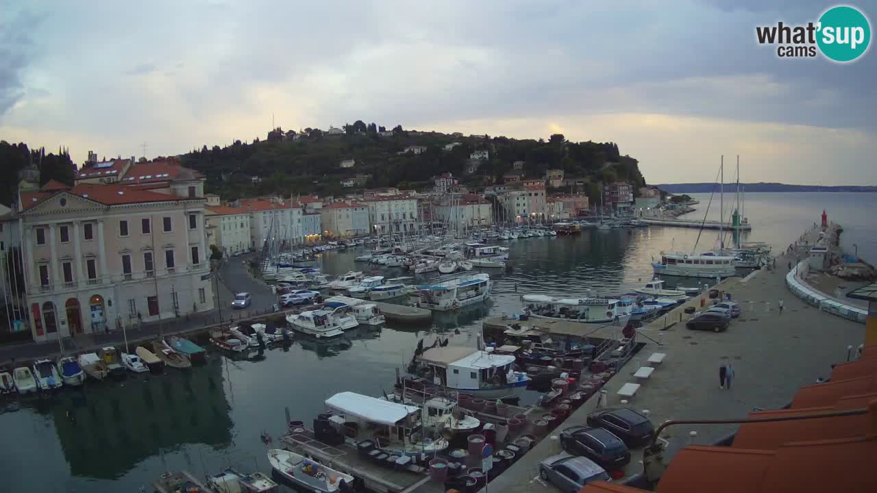 Webcam en direct de Piran “Mandrač” – Incroyable vue en direct de la Villa Piranesi
