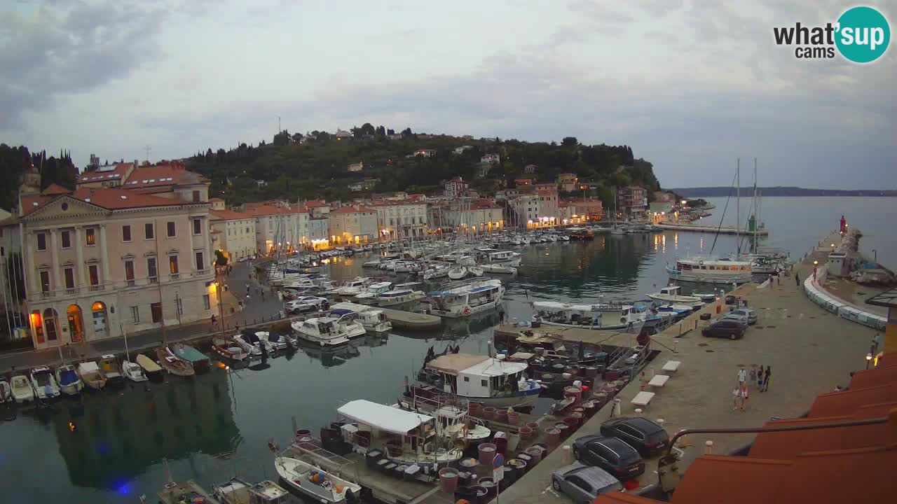 Webcam en direct de Piran “Mandrač” – Incroyable vue en direct de la Villa Piranesi