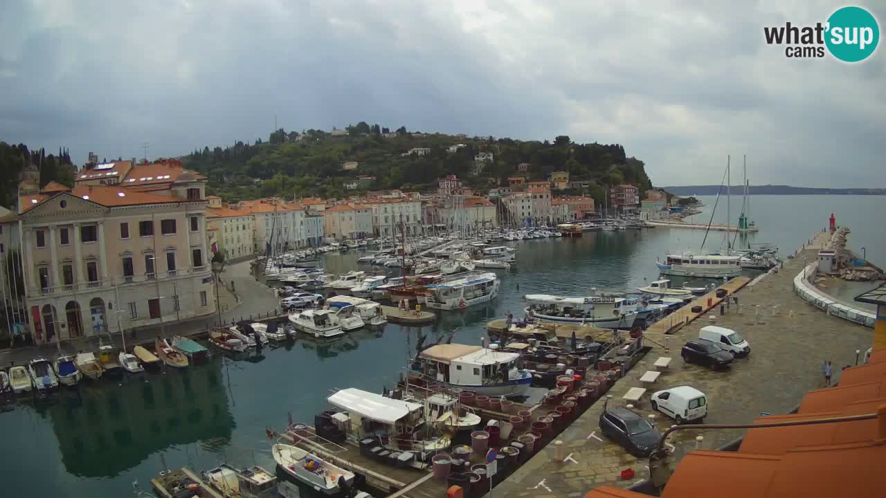 Webcam en direct de Piran “Mandrač” – Incroyable vue en direct de la Villa Piranesi