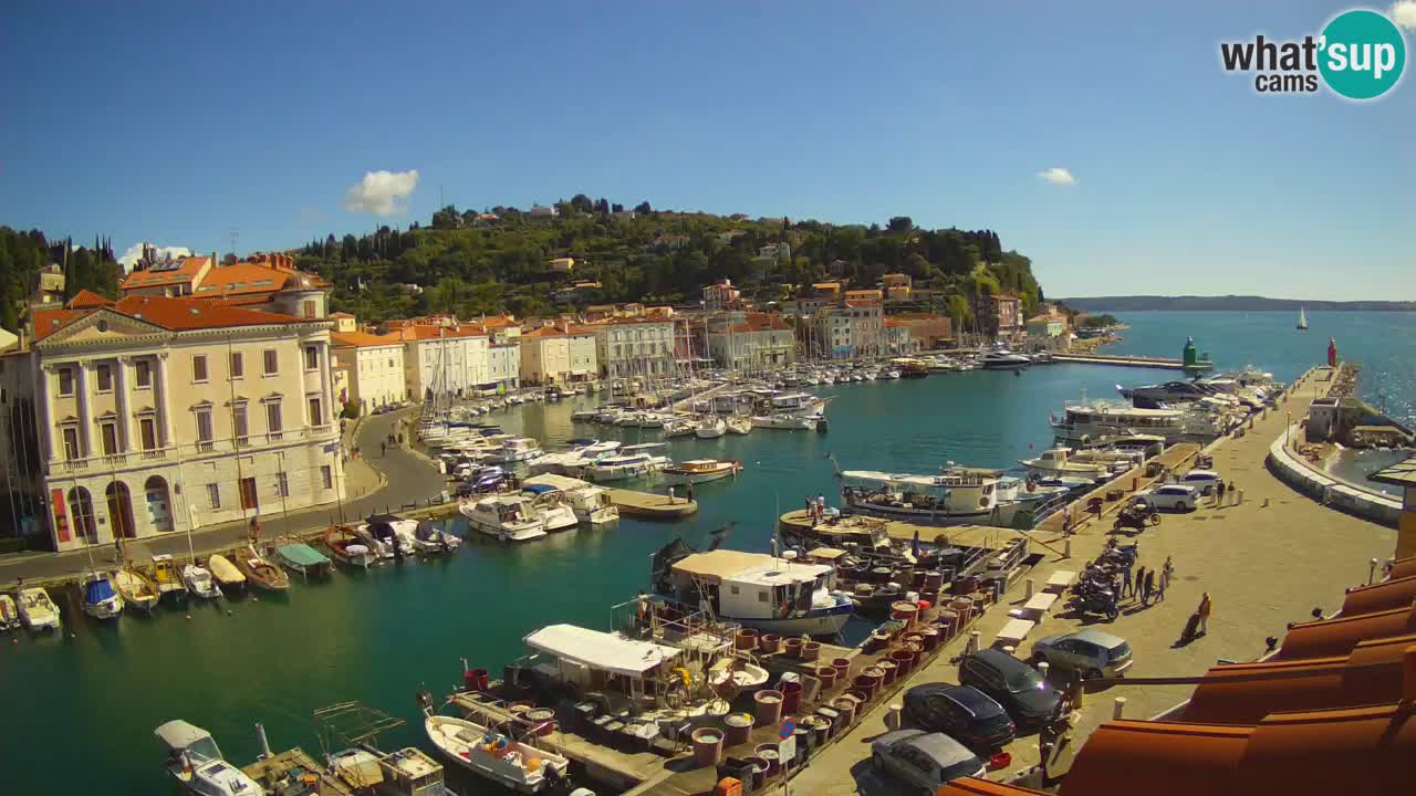 Webcam en direct de Piran “Mandrač” – Incroyable vue en direct de la Villa Piranesi