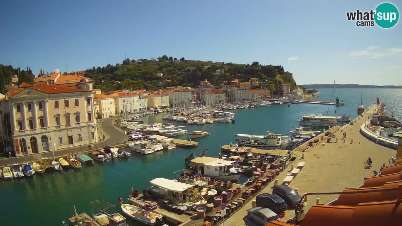 Webcam en direct de Piran “Mandrač” – Incroyable vue en direct de la Villa Piranesi