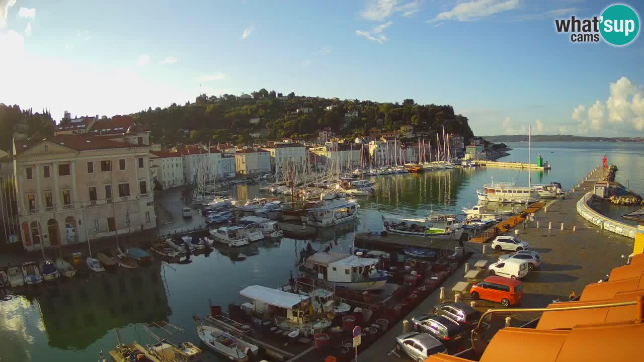 Webcam en direct de Piran “Mandrač” – Incroyable vue en direct de la Villa Piranesi