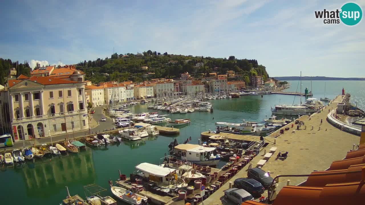 Webcam en direct de Piran “Mandrač” – Incroyable vue en direct de la Villa Piranesi