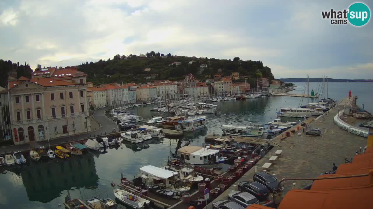 Webcam en direct de Piran “Mandrač” – Incroyable vue en direct de la Villa Piranesi