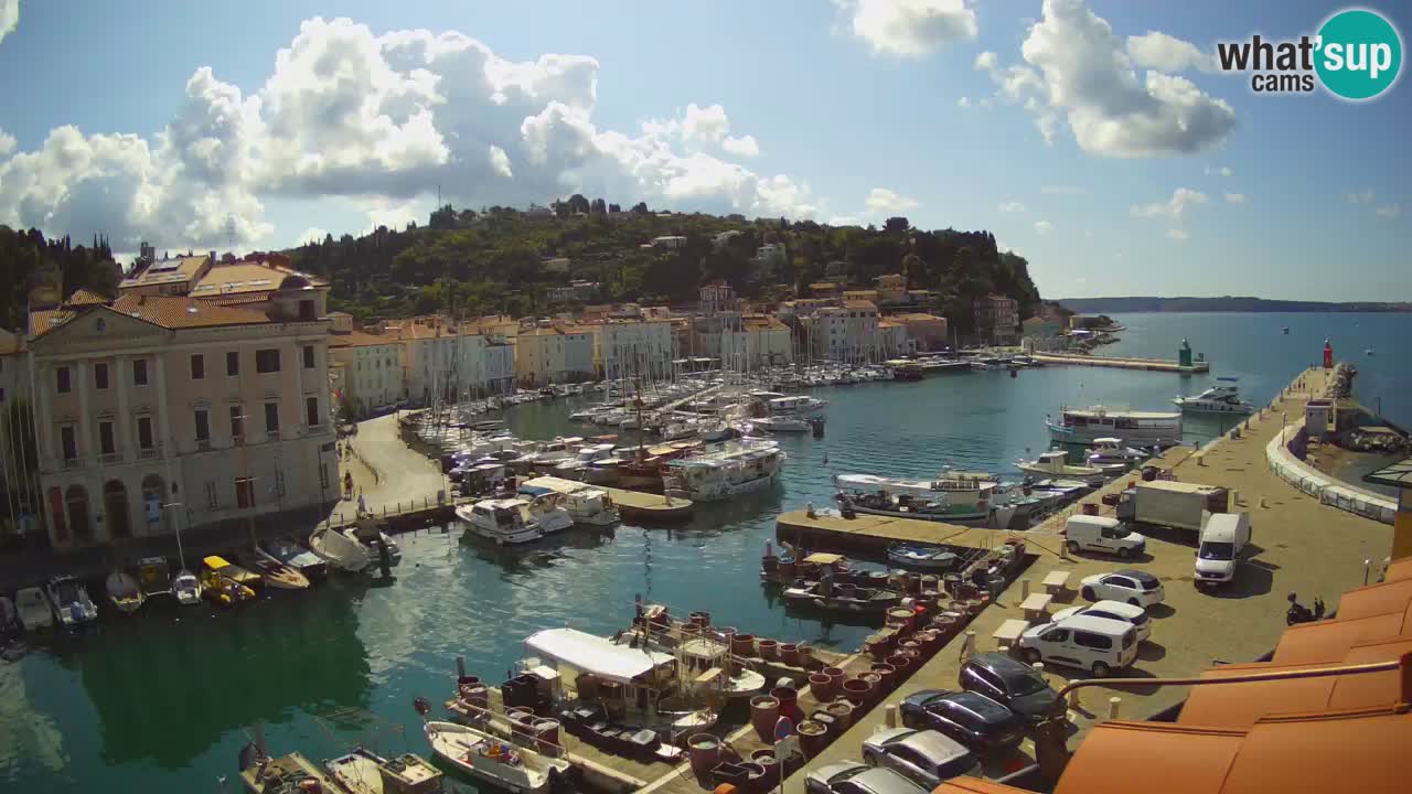 Webcam en direct de Piran “Mandrač” – Incroyable vue en direct de la Villa Piranesi