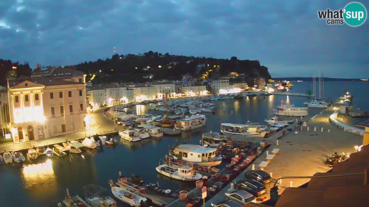Webcam en direct de Piran “Mandrač” – Incroyable vue en direct de la Villa Piranesi