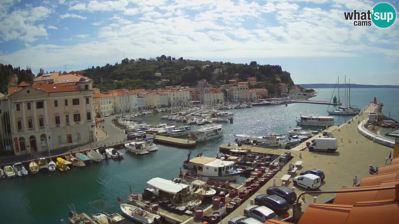 Webcam en direct de Piran “Mandrač” – Incroyable vue en direct de la Villa Piranesi