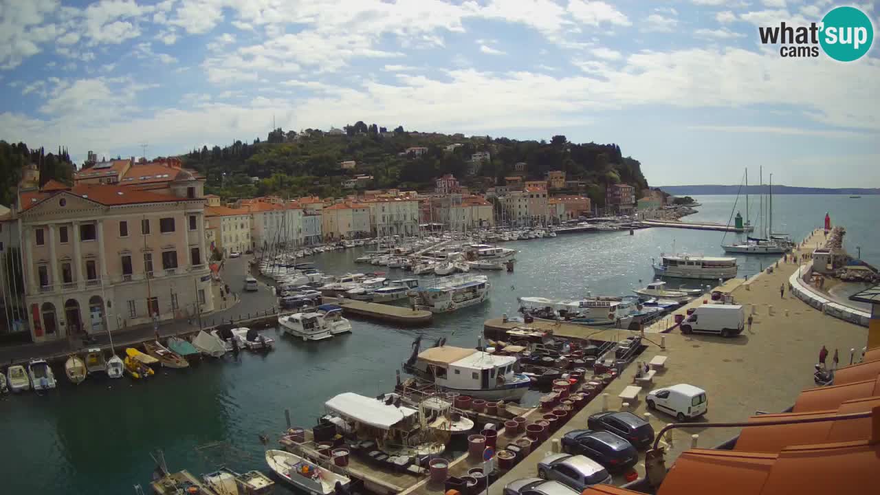 Webcam en direct de Piran “Mandrač” – Incroyable vue en direct de la Villa Piranesi