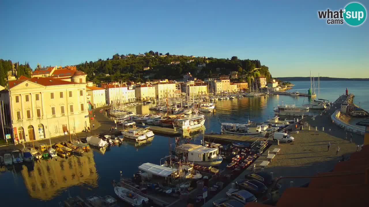 Webcam en direct de Piran “Mandrač” – Incroyable vue en direct de la Villa Piranesi