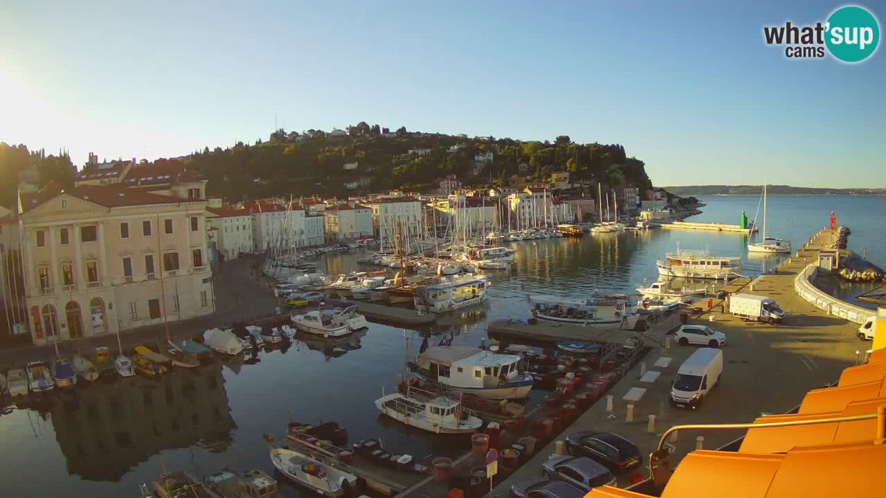 Webcam en direct de Piran “Mandrač” – Incroyable vue en direct de la Villa Piranesi