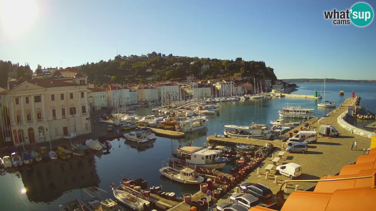 Webcam en direct de Piran “Mandrač” – Incroyable vue en direct de la Villa Piranesi
