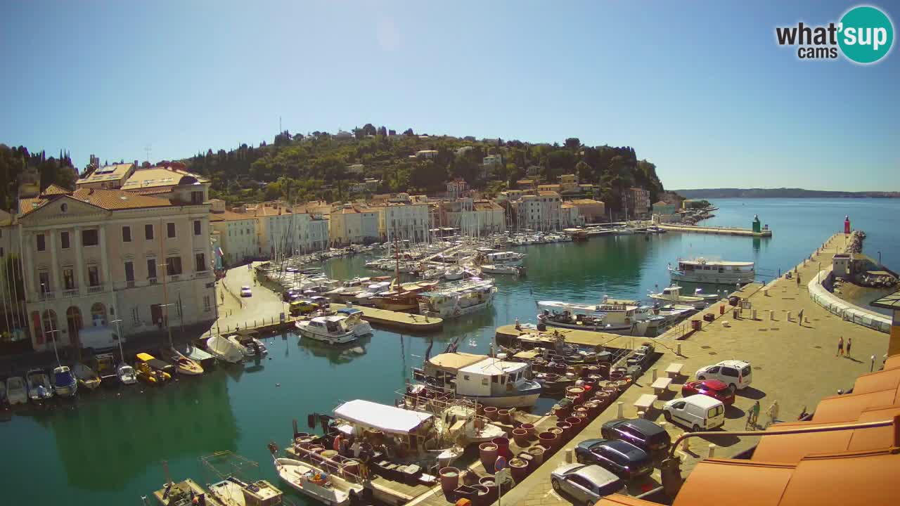 Webcam en direct de Piran “Mandrač” – Incroyable vue en direct de la Villa Piranesi