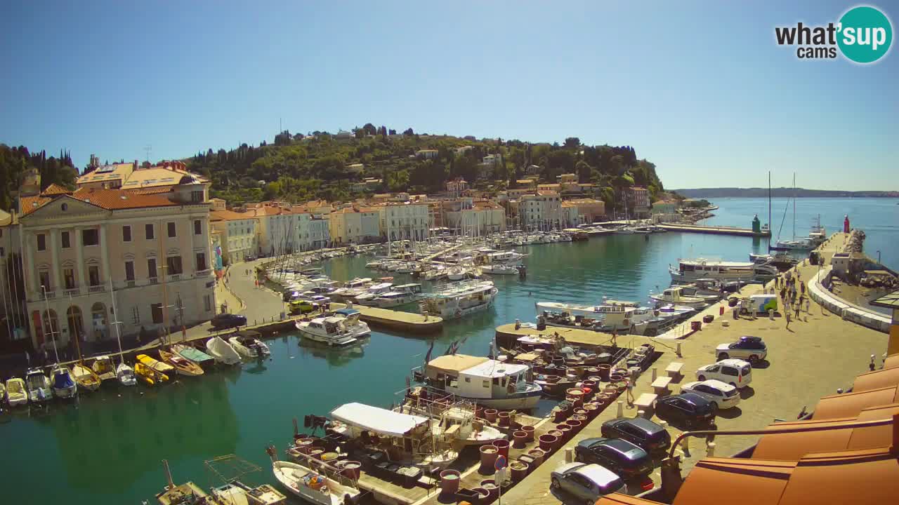 Webcam en direct de Piran “Mandrač” – Incroyable vue en direct de la Villa Piranesi