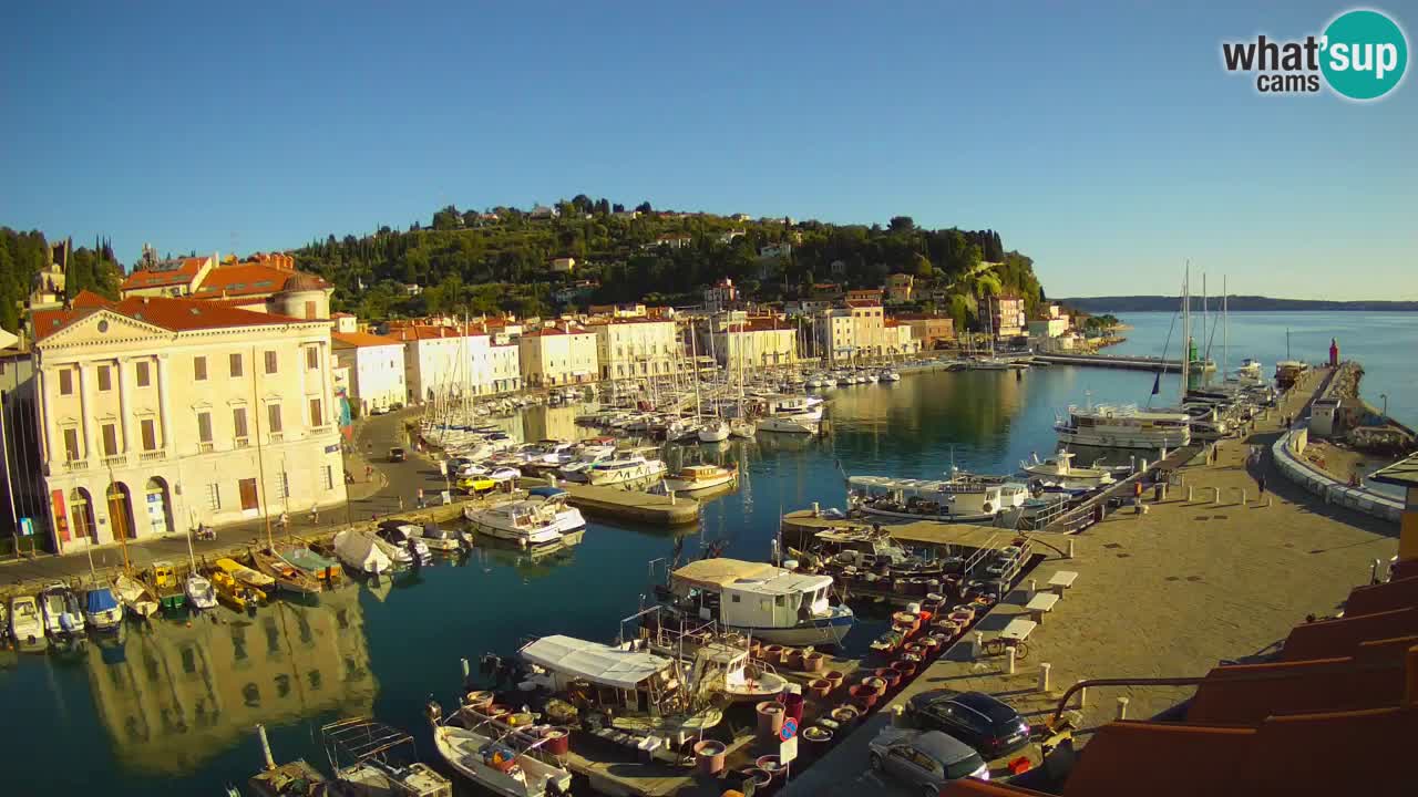 Webcam en direct de Piran “Mandrač” – Incroyable vue en direct de la Villa Piranesi