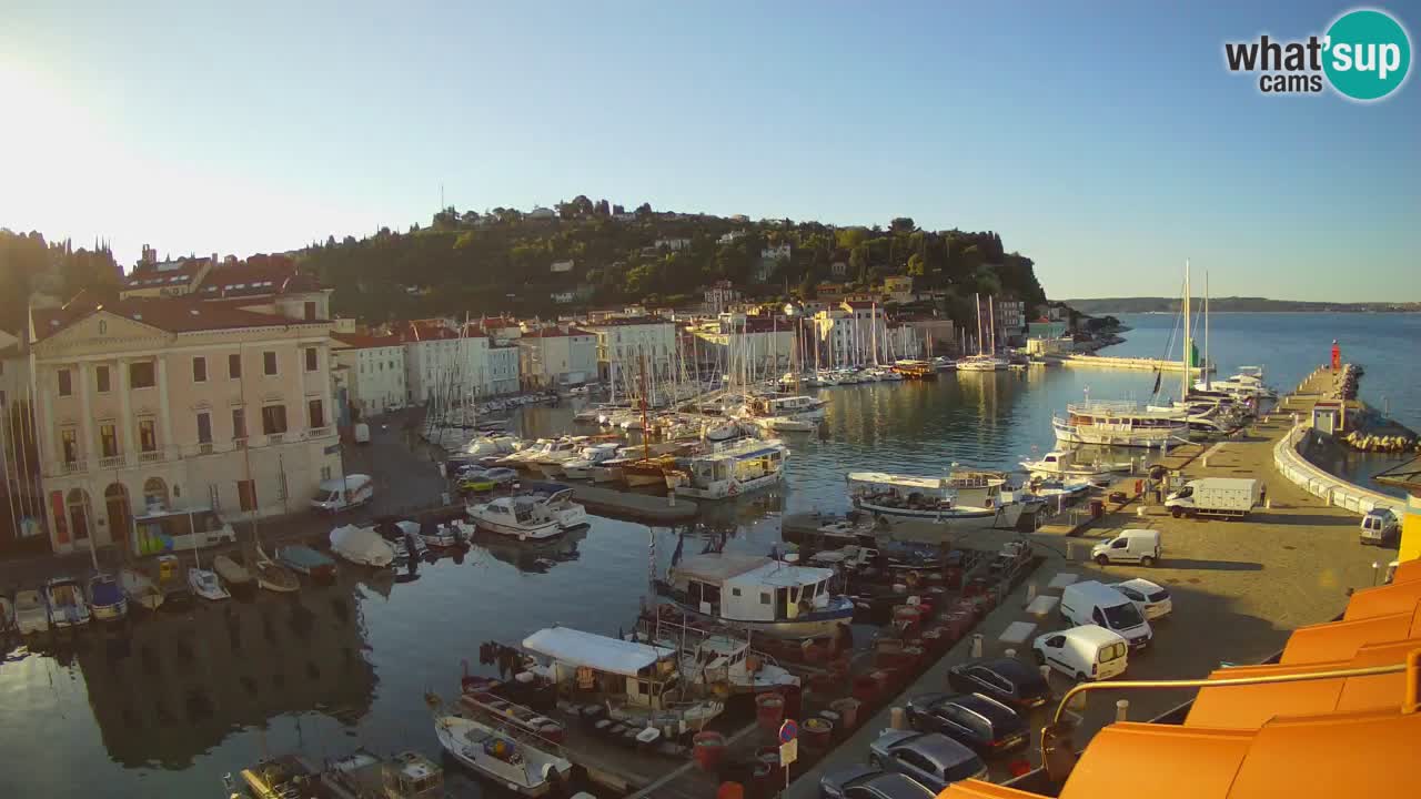 Webcam en direct de Piran “Mandrač” – Incroyable vue en direct de la Villa Piranesi