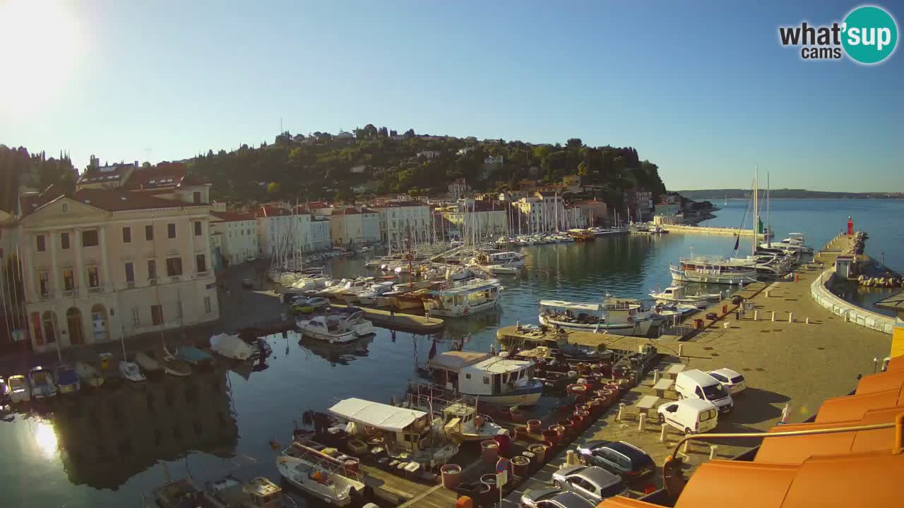 Webcam en direct de Piran “Mandrač” – Incroyable vue en direct de la Villa Piranesi