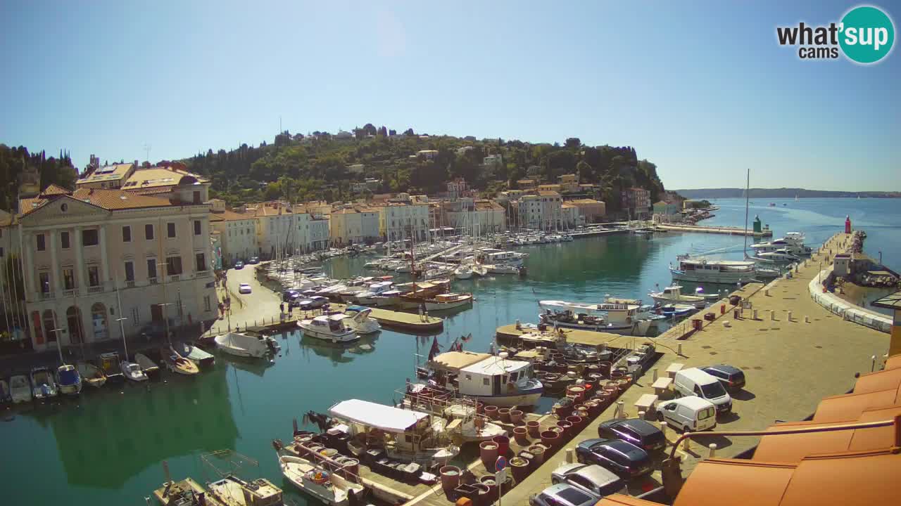 Webcam en direct de Piran “Mandrač” – Incroyable vue en direct de la Villa Piranesi