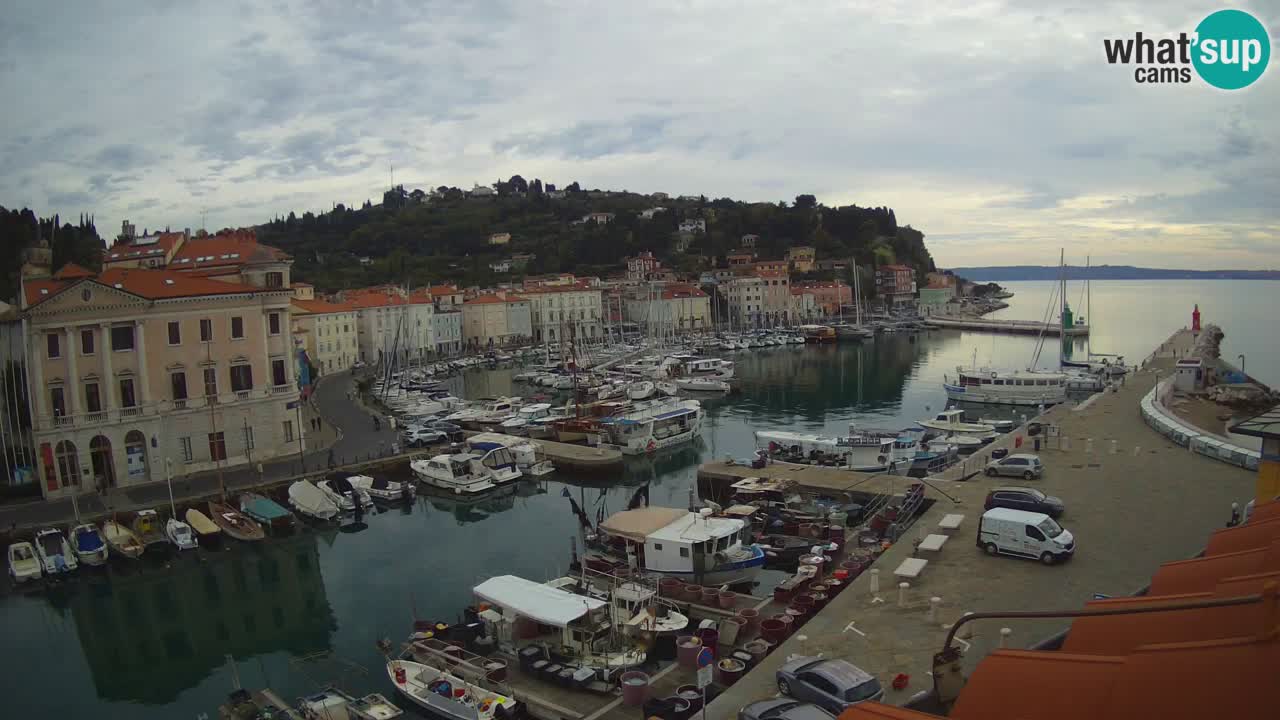Webcam en direct de Piran “Mandrač” – Incroyable vue en direct de la Villa Piranesi