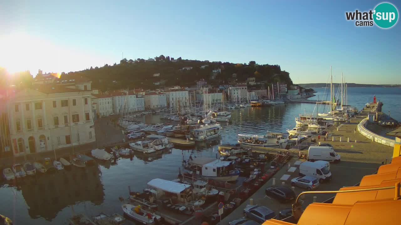 Webcam en direct de Piran “Mandrač” – Incroyable vue en direct de la Villa Piranesi