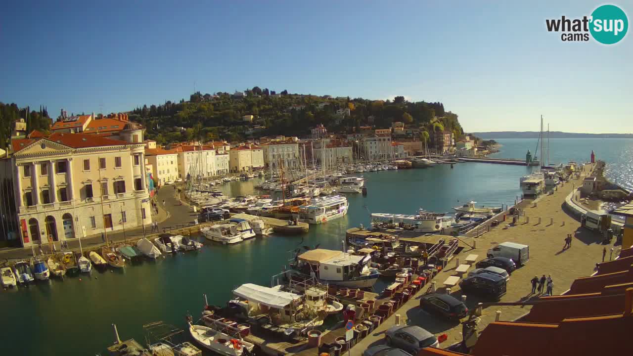 Webcam en direct de Piran “Mandrač” – Incroyable vue en direct de la Villa Piranesi