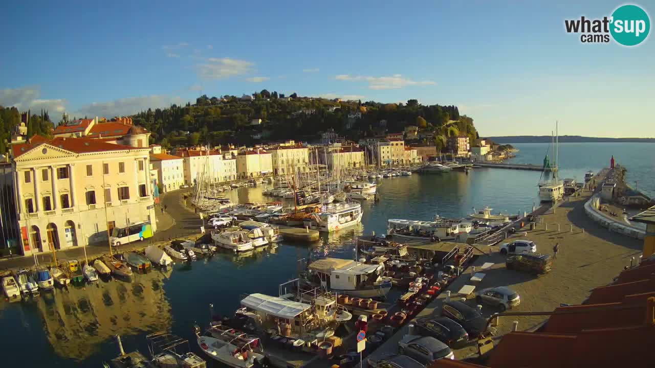 Webcam en direct de Piran “Mandrač” – Incroyable vue en direct de la Villa Piranesi