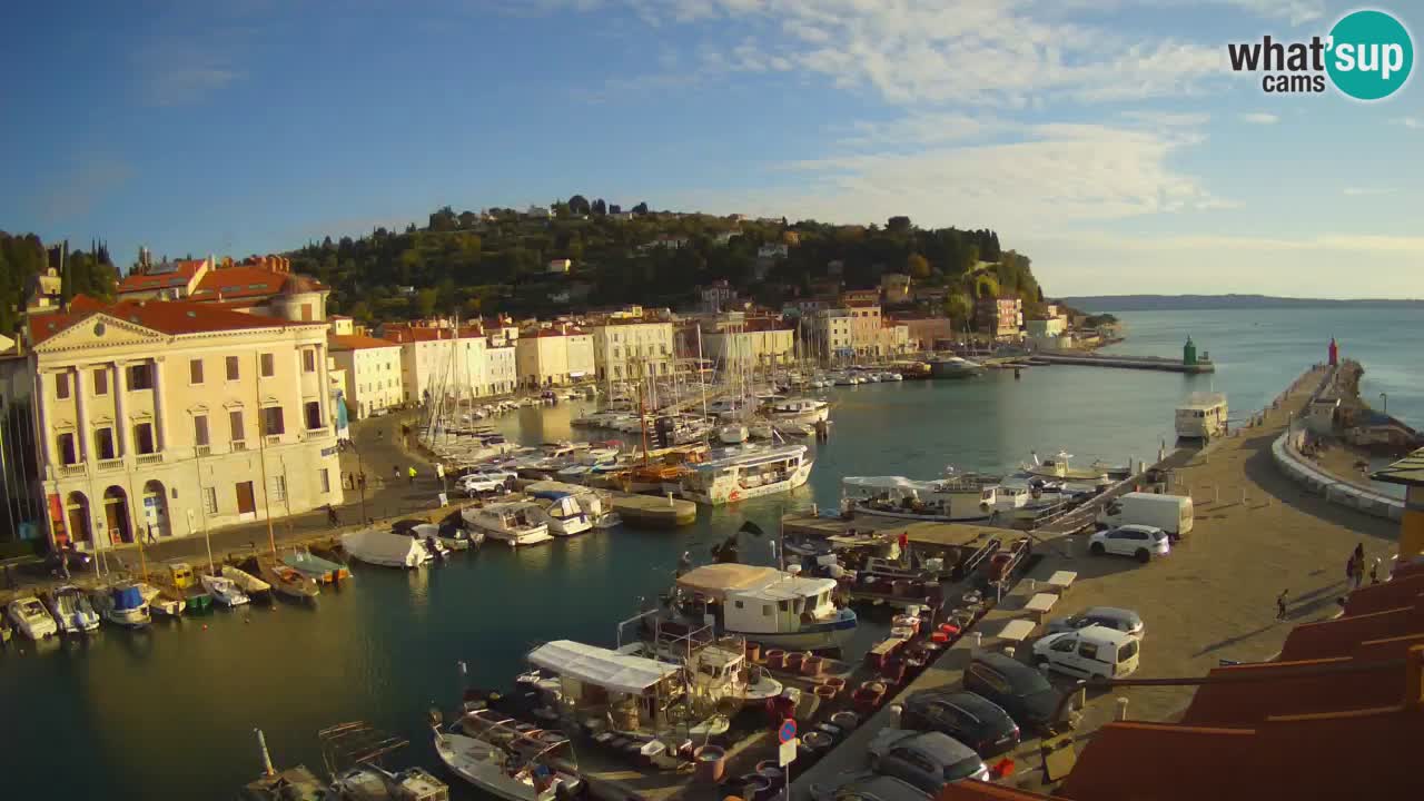 Webcam en direct de Piran “Mandrač” – Incroyable vue en direct de la Villa Piranesi