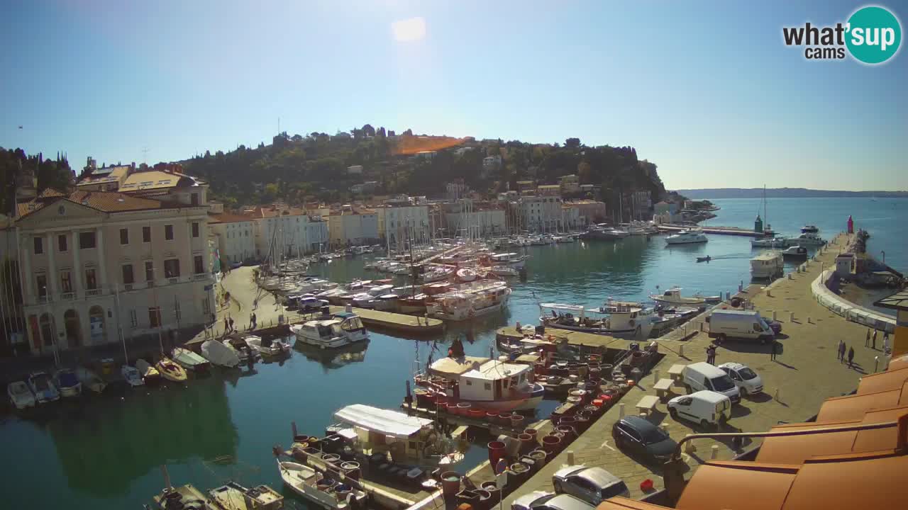 Webcam en direct de Piran “Mandrač” – Incroyable vue en direct de la Villa Piranesi