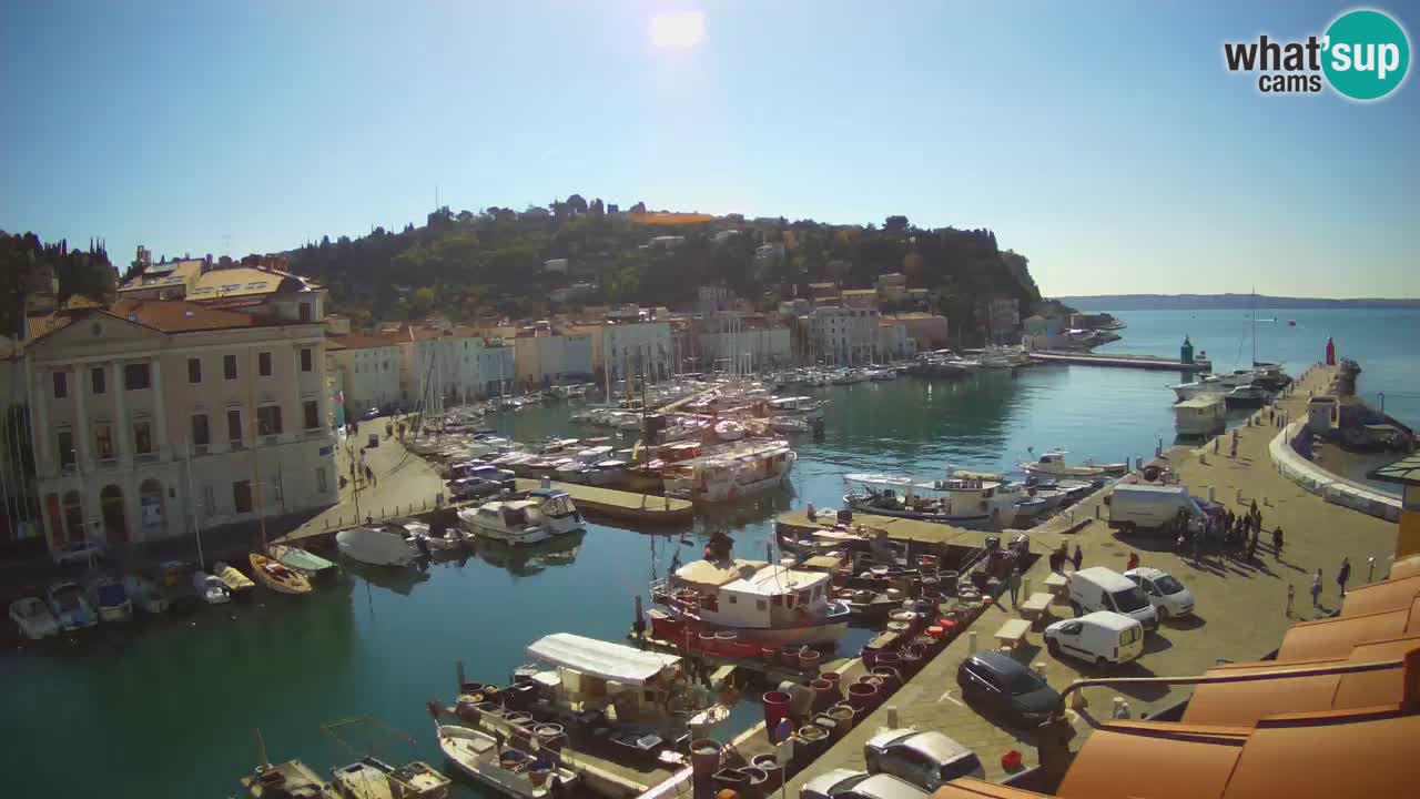 Webcam en direct de Piran “Mandrač” – Incroyable vue en direct de la Villa Piranesi