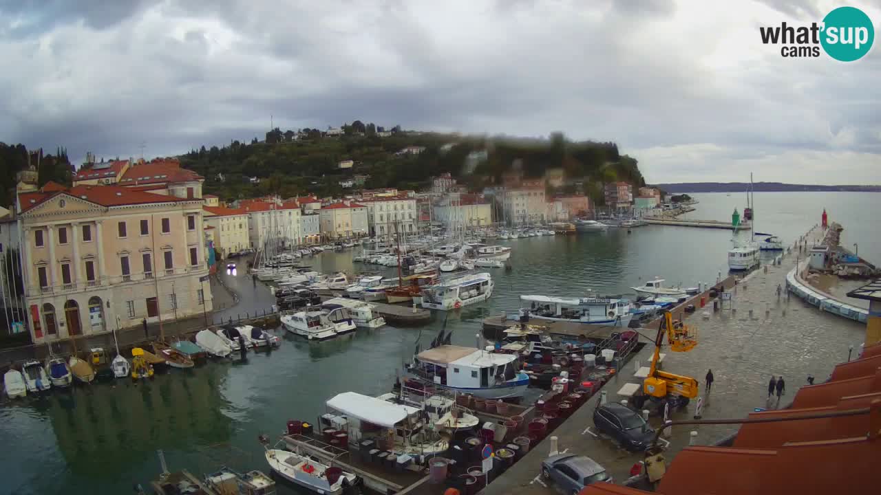 Webcam en direct de Piran “Mandrač” – Incroyable vue en direct de la Villa Piranesi