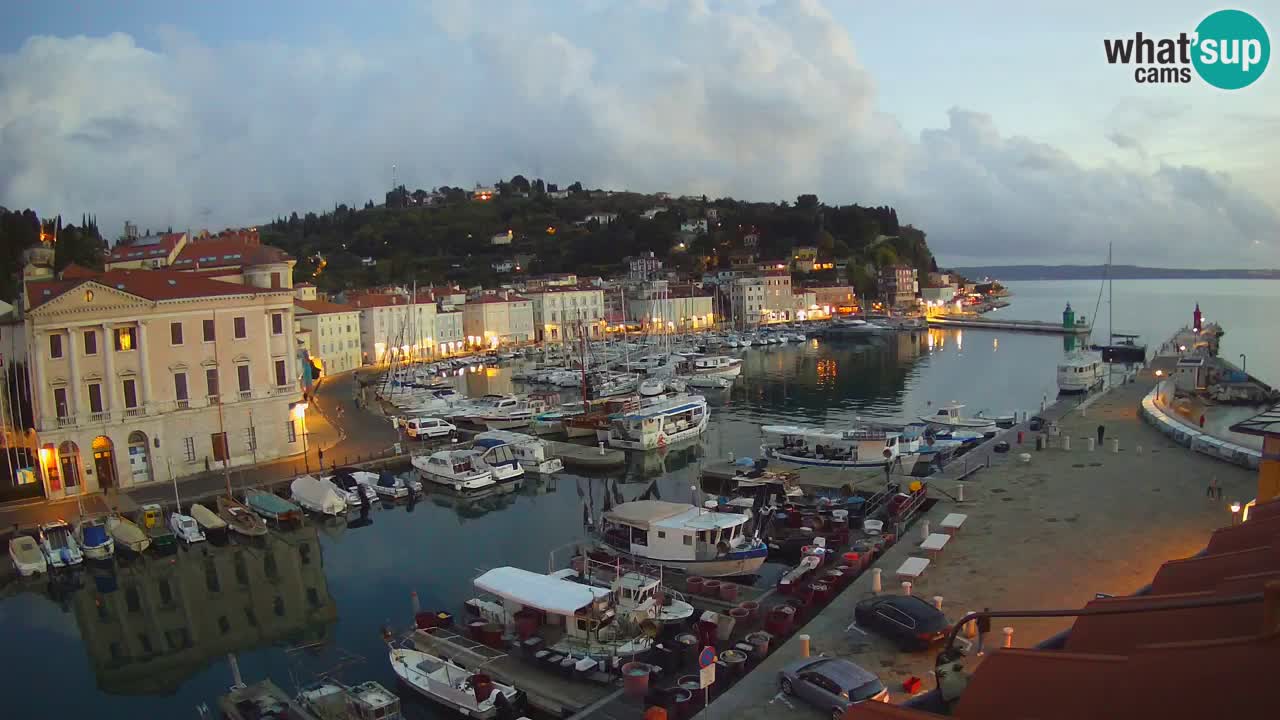 Webcam en direct de Piran “Mandrač” – Incroyable vue en direct de la Villa Piranesi