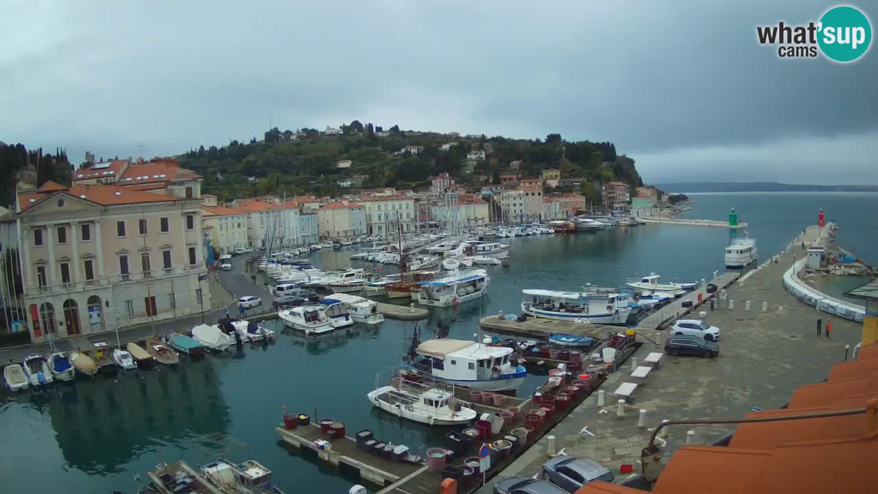 Webcam en direct de Piran “Mandrač” – Incroyable vue en direct de la Villa Piranesi