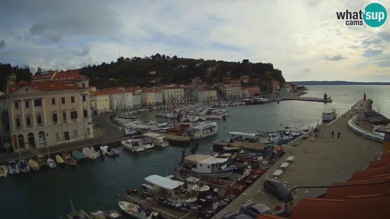 Webcam en direct de Piran “Mandrač” – Incroyable vue en direct de la Villa Piranesi