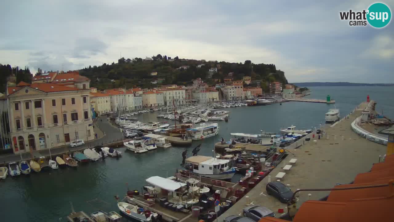 Webcam en direct de Piran “Mandrač” – Incroyable vue en direct de la Villa Piranesi