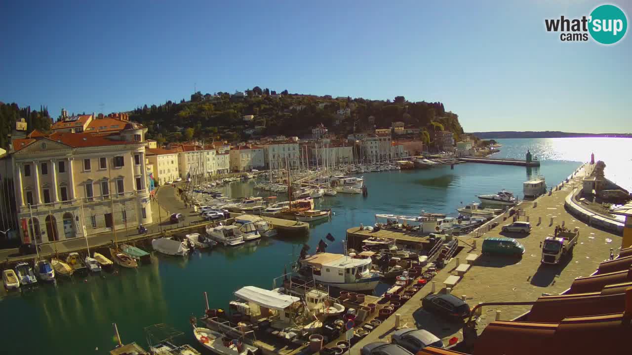 Webcam en direct de Piran “Mandrač” – Incroyable vue en direct de la Villa Piranesi