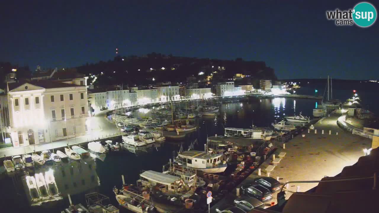 Webcam en direct de Piran “Mandrač” – Incroyable vue en direct de la Villa Piranesi