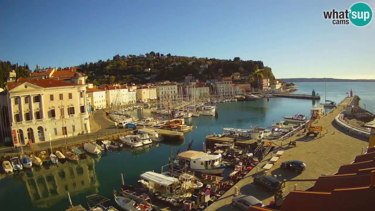Webcam en direct de Piran “Mandrač” – Incroyable vue en direct de la Villa Piranesi