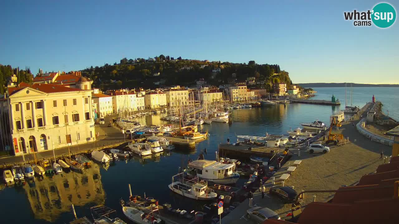 Webcam en direct de Piran “Mandrač” – Incroyable vue en direct de la Villa Piranesi