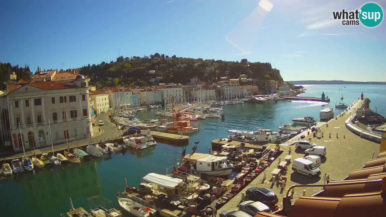 Webcam en direct de Piran “Mandrač” – Incroyable vue en direct de la Villa Piranesi