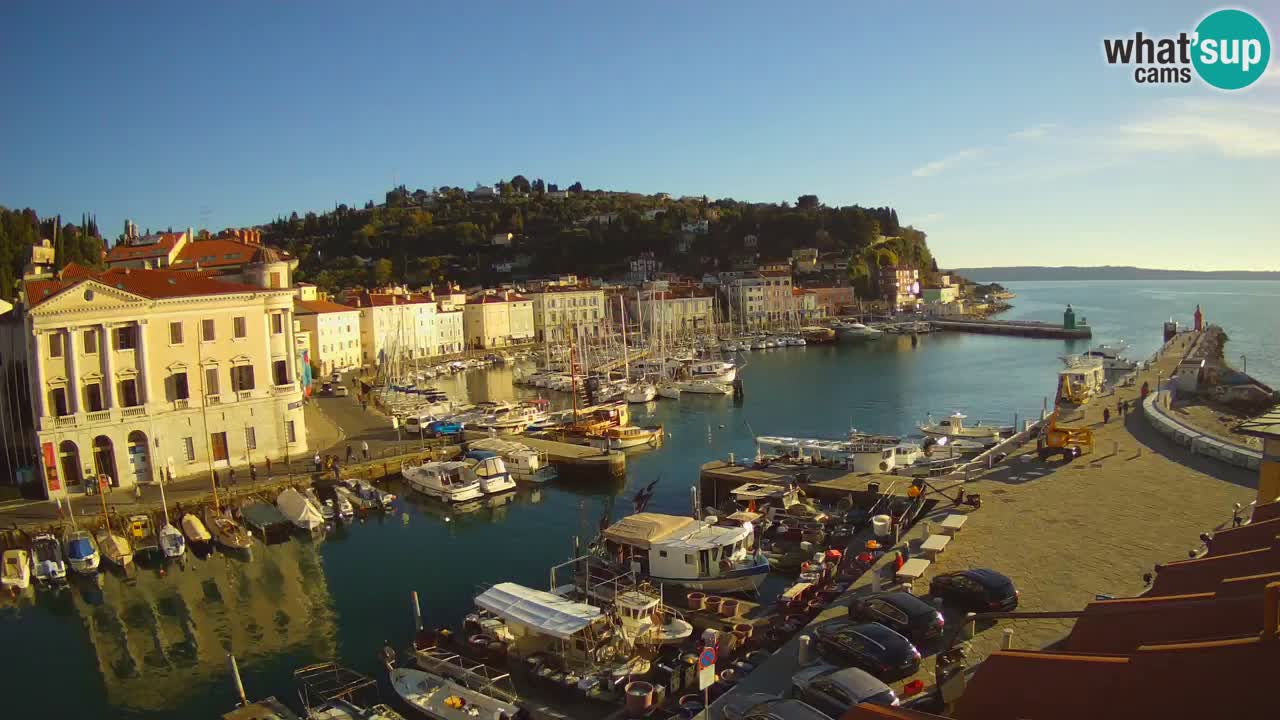 Webcam en direct de Piran “Mandrač” – Incroyable vue en direct de la Villa Piranesi